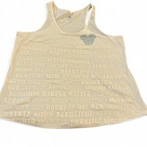 Disney Parks Women's White Tank Top with Mickey Accent